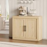 Garvee Buffet bas 90 cm avec 2 portes, design mid-century, rangement modulable, durable PB, salon et cuisine, bois naturel