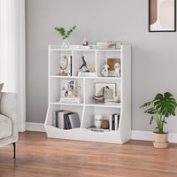 Meuble de rangement pour jouets Garvee blanc, bibliothèque pour enfants, 3 niveaux, anti-basculement, en bois robuste, salle de jeux