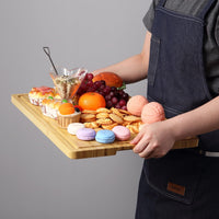 Garvee Planche à découper en bambou robuste avec bac à jus et poignée, 51×36cm (50,8×35,6cm), bois naturel