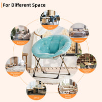 Fauteuil soucoupe Garvee, fauteuil lune pliable en fausse fourrure, idéal pour la chambre et le salon, peluche surdimensionnée