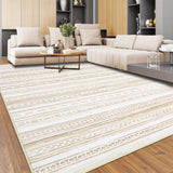 Tapis marocain Garvee grand format 160x230 cm, doux, lavable, antidérapant, marron, salon, chambre