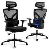 Garvee Chaise de Bureau Ergonomique en Maille, Soutien Lombaire Réglable, Accoudoirs 3D, Structure en Métal, Base Thermolaquée noire, Hauteur Réglable, Noir - Noir