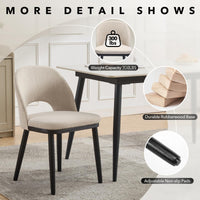 Ensemble de 2 chaises de salle à manger en bois Garvee, style moderne, rembourrées, dossier haut, revêtement en tissu, robustes et confortables, beige, pour cuisine et café, 46 cm (P) x 52 cm (L) x 78 cm (H)