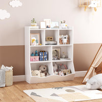 Meuble de rangement pour jouets Garvee blanc, bibliothèque pour enfants, 3 niveaux, anti-basculement, en bois robuste, salle de jeux