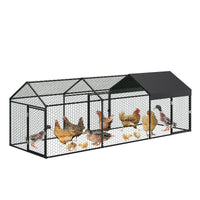 Poulailler Garvee grand format 120 x 40 x 40 pouces – 3 portes, acier galvanisé, résistant aux intempéries et sécurisé