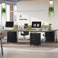 Classeur mobile Garvee à 3 tiroirs avec serrure, format A4/Légal, résistant aux rayures, robuste, en bois, idéal pour le bureau à domicile.