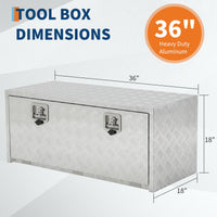Coffre à outils Garvee 24 pouces en aluminium, coffre de rangement sous châssis, étanche, robuste, avec poignée en T, verrouillable, pour camionnettes et camping-cars, argent