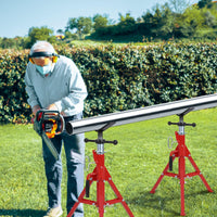 Support de tuyauterie Garvee à tête en V, hauteur réglable de 71 à 132 cm, capacité de charge de 1134 kg, alliage d'aluminium, pliable pour le soudage et le montage de tuyauterie