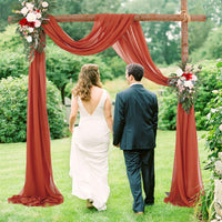 Arche de mariage Garvee, rideau en tulle drapé en mousseline 70x550cm, couleur caramel, décoration de mariage