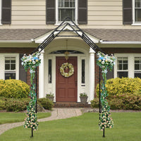 Arche de jardin en métal Garvee, treillis 2,40 m x 1,20 m, structure en fer robuste et résistante aux intempéries, style vintage, pour jardin, mariage et terrasse