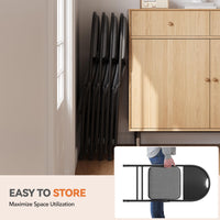 Ensemble de 4 chaises pliantes Garvee avec assises rembourrées, revêtement en coton et lin, structure métallique robuste, pliables et confortables pour la cuisine et le bureau.