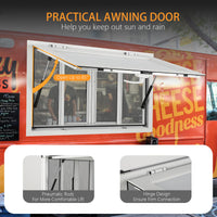 Fenêtre de restauration Garvee 36" x 24" en aluminium avec 4 fenêtres coulissantes et auvent, cadre en acier inoxydable, poignée de sécurité, idéale pour les camions-restaurants