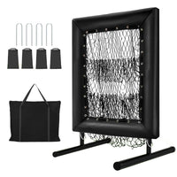Filet de lancer de baseball Garvee à 9 trous, réglable, robuste, 7 plis, portable, pour l'entraînement au baseball et au softball, 50 x 75 cm, noir