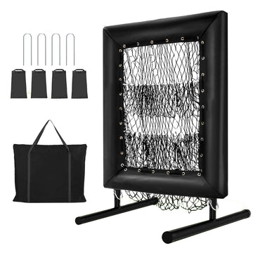 Filet de lancer de baseball Garvee à 9 trous, réglable, robuste, 7 plis, portable, pour l'entraînement au baseball et au softball, 50 x 75 cm, noir
