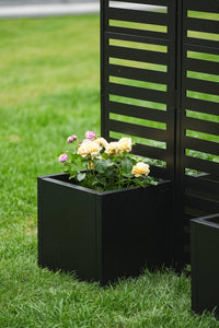 Paravent métallique Garvee avec jardinière, clôture de jardin en 3 parties pour terrasse et jardin, robuste, pliable, auto-drainante, cadre en métal