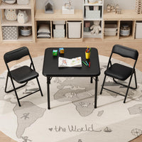 Ensemble table et chaises pliantes Garvee pour enfants, avec rembourrage en PU souple, structure en acier robuste, design ergonomique, portable, pour manger et jouer