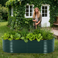 Jardinière surélevée en métal renforcé Garvee avec filet de protection anti-oiseaux pour jardin et terrasse, en acier galvanisé, gants et housse en PVC inclus, résistante aux intempéries