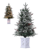 Sapin de Noël artificiel Garvee, 1 pièce – 90 cm, 78 LED (blanc chaud), 8 modes d'éclairage, pied en X, fibre optique, effet givré