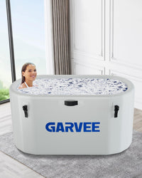 Baignoire glacée Garvee pour athlètes, 248 gallons (930 litres), ovale, portable, en PVC et fibre de verre, couvercle isolé, pour la récupération