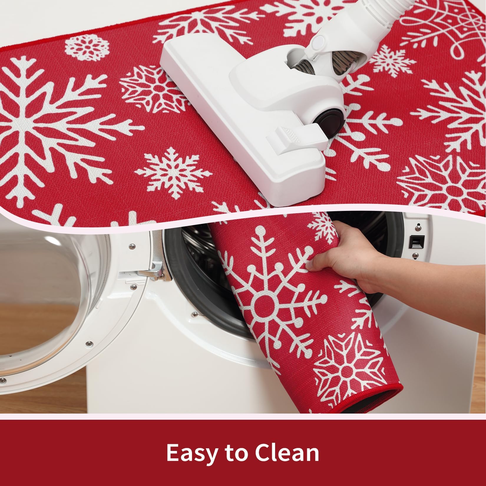 Tapis de cuisine antidérapants Garvee Christmas, lot de 2, polyester, antidérapants, pour cuisine et couloir, 40 x 60 + 40 x 120 cm