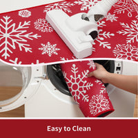 Tapis de cuisine antidérapants Garvee Christmas, lot de 2, polyester, antidérapants, pour cuisine et couloir, 40 x 60 + 40 x 120 cm