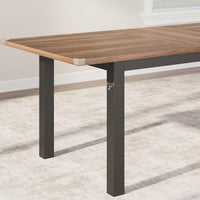 Ensemble table et chaises extensibles Garvee pour 6 à 8 personnes, structure en métal et plateau en MDF, 160 cm (63 pouces), noir industriel, idéal pour la cuisine et la salle à manger.