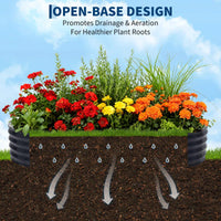 Potager surélevé Garvee, en métal avec filet de protection contre les oiseaux, robuste, en acier galvanisé, pour légumes, fleurs et herbes aromatiques, résistant aux intempéries