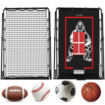 Cible de lancer et filet de rebond Garvee 2 en 1 pour le baseball - Nylon et polyéthylène - Entraînement pour jeunes - Réglable - Noir
