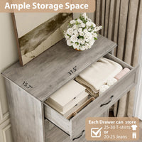 Garvee commode à 5 tiroirs pour la chambre, avec grand espace de rangement et protection anti-basculement, en MDF gris, pour le salon et la chambre d'enfant