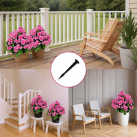 Bégonias artificiels lavande Garvee en boule de 58 cm (23 po), en polyéthylène résistant aux UV et aux intempéries, avec piquet pour le sol, pour jardin et terrasse (vert).