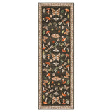 Garvee Tapis floral moderne antidérapant pour chambre, salon, cuisine et bureau, poils courts, lavable en machine, usage intérieur - Marron