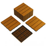 Garvee Dalles de terrasse emboîtables lot de 9, 30,5 x 30,5 cm, bois composite teck, étanches, pour piscine et jardin - Teck doré M