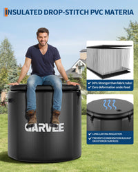 Baignoire balnéo Garvee XXL pour athlètes, 700 litres, PVC de qualité militaire, compatible avec les refroidisseurs d'eau, portable, couvercle isolé, sports et loisirs