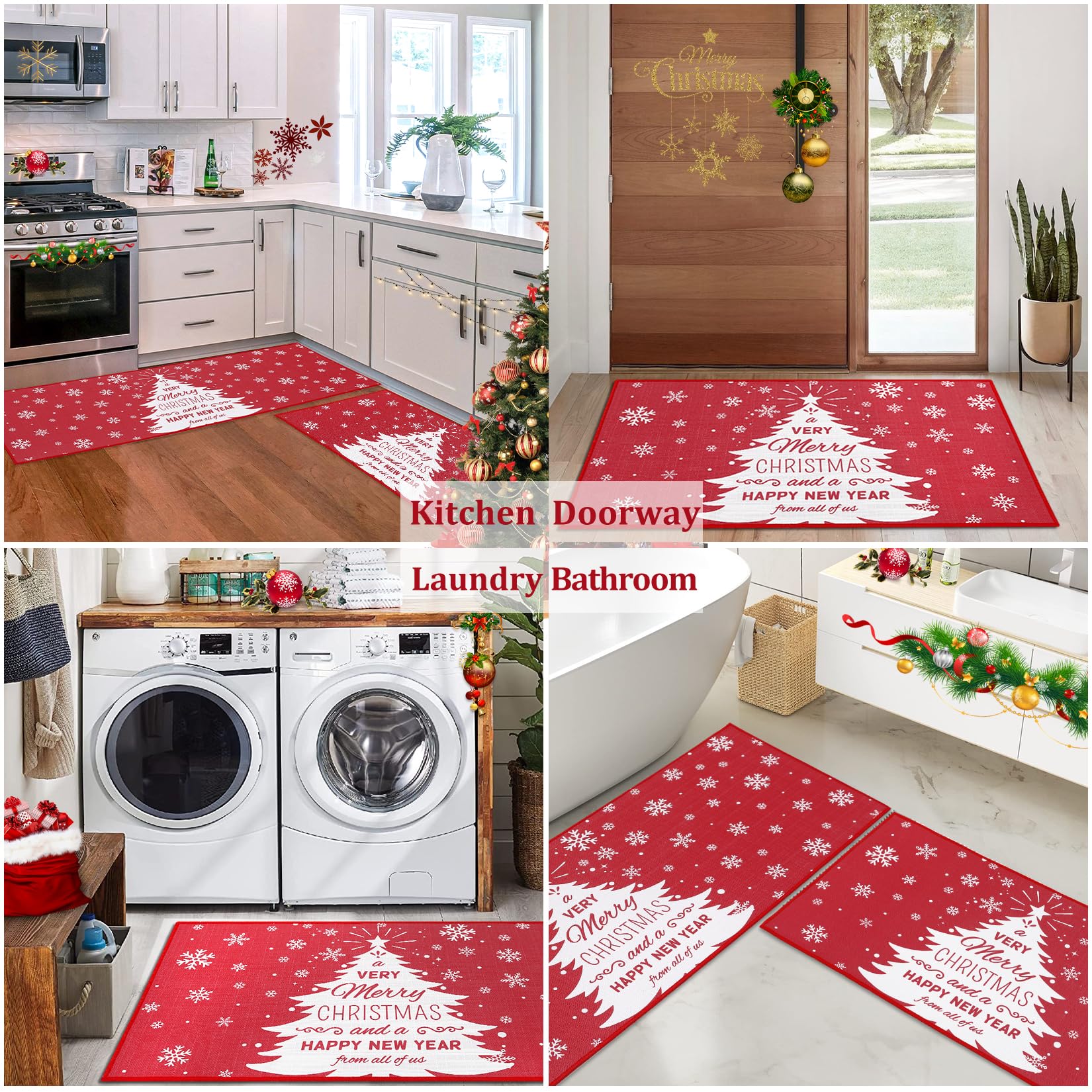 Torchon de cuisine Garvee Kerst avec bonhomme de neige et sapin, 40 x 60 cm, lin, lot de 2, décoration salle de bain et maison