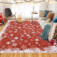 Tapis de Noël Garvee à motif flocons de neige dégradés, lavable et antidérapant, idéal pour salle de bain, salle à manger et salon, 80 x 150 cm, style moderne