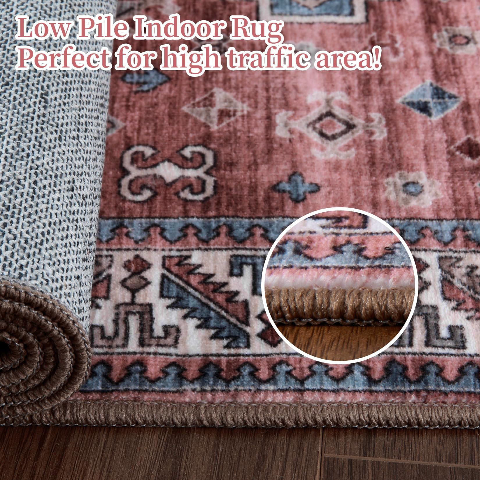 Tapis Garvee Boho Vintage à motif tribal, antidérapant, lavable, 80 x 150 cm, salon, chambre