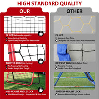 Filet de rebond de football Garvee 113 x 113 cm avec cadre en fer, angle réglable pour jardin et terrain, robuste et facile à monter