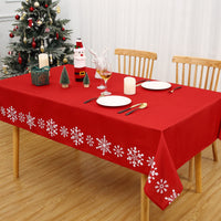 Nappe de Noël Garvee Zmywalny 137x250 cm Rouge Infroissable et Résistante pour Salle à Manger Festive