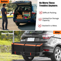 Sac de transport Garvee pour attelage, 21 pi³, bâche PVC imperméable et résistante, 8 sangles renforcées, pour voiture, camion, VUS, camping, noir
