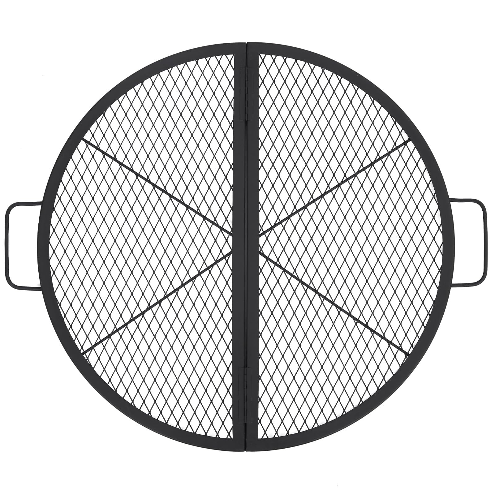 Grille de barbecue pliante Garvee de 77,5 cm (30,5 pouces) en acier robuste, idéale pour le camping. Pliable avec poignées, elle offre une grande surface de cuisson et est noire.