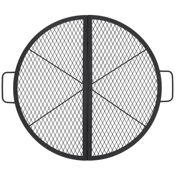 Grille de barbecue pliante Garvee de 77,5 cm (30,5 pouces) en acier robuste, idéale pour le camping. Pliable avec poignées, elle offre une grande surface de cuisson et est noire.