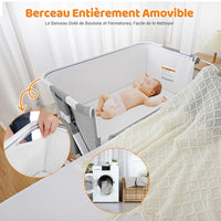 Lit bébé GARVEE, berceau bébé, lit cododo 4 en 1, lit de voyage pour enfants