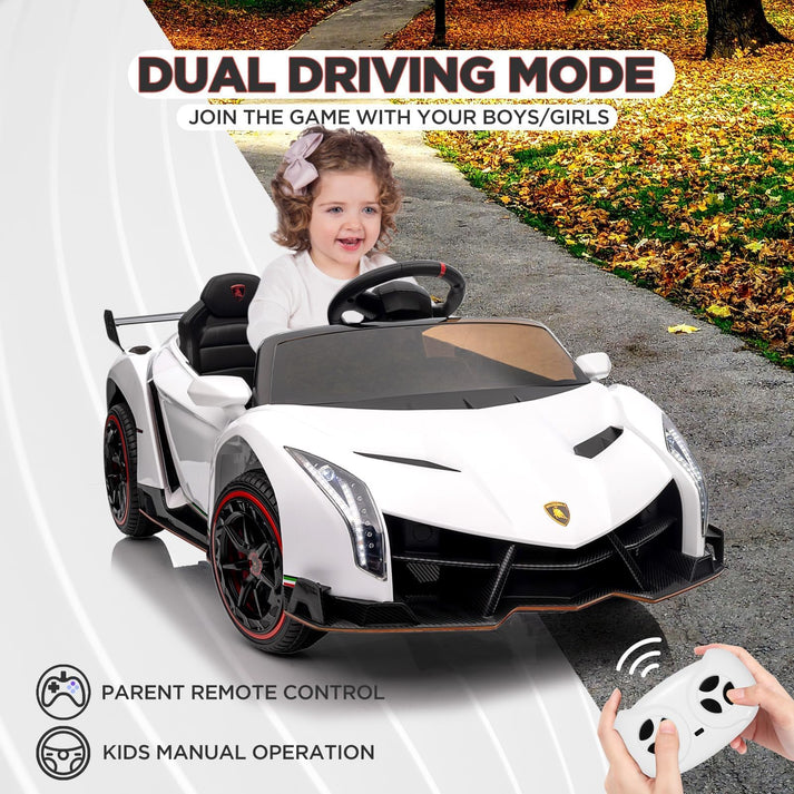 Voiture électrique enfant Lamborghini sous licence officielle portes ciseaux phares LED