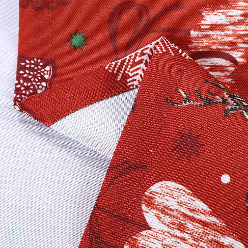 Nappe de Noël Garvee 52 x 52 cm, polyester, résistante à l'huile et aux taches, lavable, pour l'intérieur et l'extérieur, motif de Noël, rouge