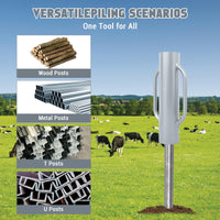 Enfonceuse de poteaux en T Garvee 37 lb, en acier robuste, à poignée ergonomique, polyvalente pour le jardinage et l'agriculture.