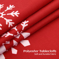 Nappe de Noël Garvee Zmywalny 137x250 cm Rouge Infroissable et Résistante pour Salle à Manger Festive