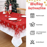 Garvee Nappe de table Noël imperméable et antidérapante en polyester rouge 1, 37 × 2, 01 m pour salle à manger festive