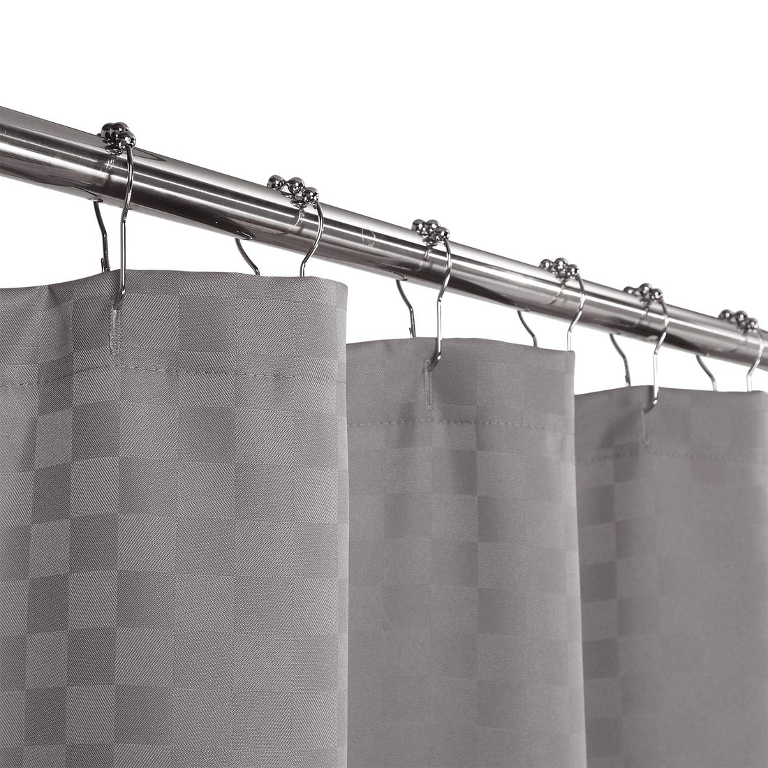 Garvee Rideau de douche en polyester épais gaufré, 180 × 180 cm, gris, lavable, style hôtel