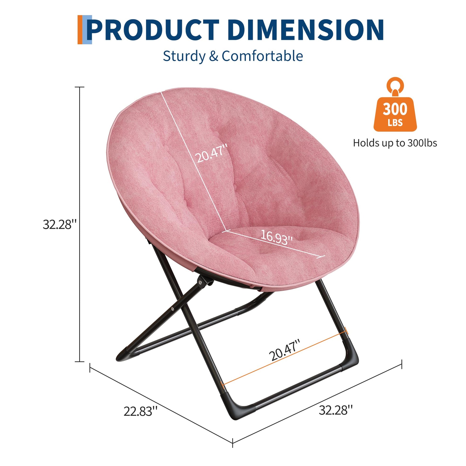 Fauteuil Garvee Saucer Lounge Chair avec structure dorée, revêtement surdimensionné en fausse fourrure, pliable pour chambre et salon, rose