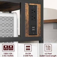 Garvee support pour imprimante mobile grand format avec prises de courant et ports usb pour le bureau et la maison, 52 × 40 × 80 cm, structure en métal et bois MDF vert